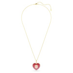 Idyllia pendant Mixed cuts, Heart, Pink, Gold-tone plated
